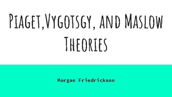 Preview of Piaget, Vygotsgy, and Maslow Theories Presentation