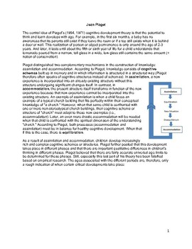 Preview of Piaget & Vygotsky Summary Handout