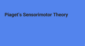 Preview of Piaget's Sensorimotor Theory