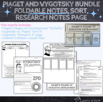 Preview of Piaget vs Vygotsky,Cognitive Stages Development Activity,Stations, Lesson Plan