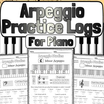 Preview of Piano Arpeggio Practice Logs Worksheets
