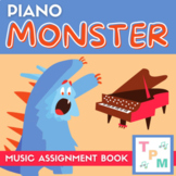 Piano Assignment Book | Monster Theme | Private Instrument