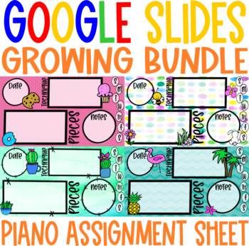 Preview of Piano Assignment Sheet Growing Bundle