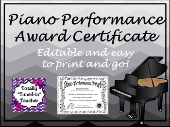 Preview of Piano Award Certificate