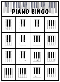 Piano Bingo by Musically Elementary | TPT