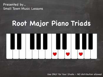 Preview of Piano Chalkboard - Major Root Triads (PDF - 21 slides)