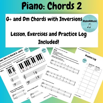 Preview of Piano Keyboard Worksheets G Major D Minor with Inversions Printable