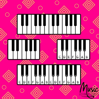 Preview of Piano Clipart Set For Music Lessons Including Keyboard