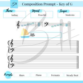 Preview of Piano Composition Prompts (C, Am, G, Em) Easy