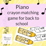 Piano Crayon Matching Game for Back to School Music Review