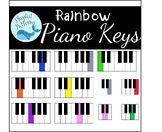 Piano Key Clip Art: Rainbow Color, Music/Piano Clip Art, W