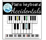 Piano Keyboard Accidentals Clip Art:  Piano, sharps and flats