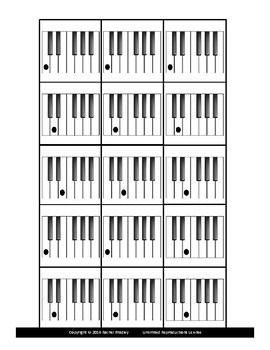 Piano Keyboard Cards by Sound Start Piano Music | TPT