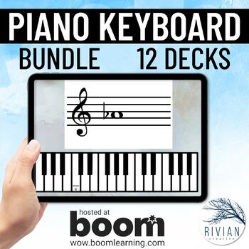 Preview of Piano Keyboard Identification BUNDLE Music Theory Boom Cards
