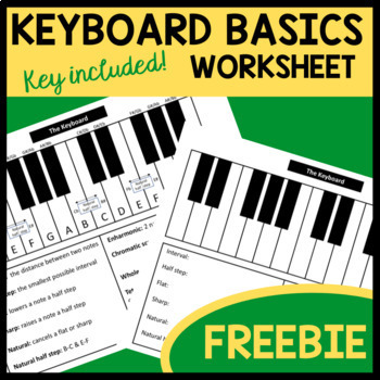 Preview of Piano Keyboard - Music Theory Worksheet 