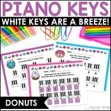 Piano Keyboard Music Worksheets - Donut Piano Keys Are A B