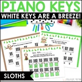Piano Keyboard Music Worksheets - Sloth Piano Keys Are A B