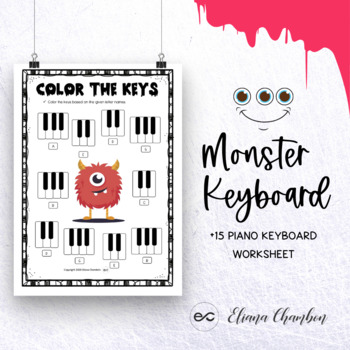 Preview of Monster Keyboard - Piano Keyboard/ Music Worksheet