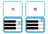 Piano Keys Flash Cards BLUE