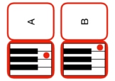 Piano Keys Flash Cards RED