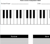 Piano Lesson Assignement Sheet