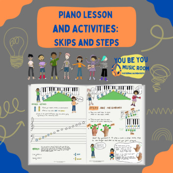 Preview of Piano Lesson and Activities: Skips and Steps