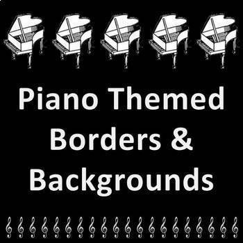 Preview of Piano Music Themed Borders and Backgrounds Template