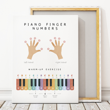 Preview of Piano Notes and Finger Numbers Poster, Piano Music Theory, Educational Poster.