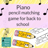 Piano Pencil Matching Game for Back to School Music Review