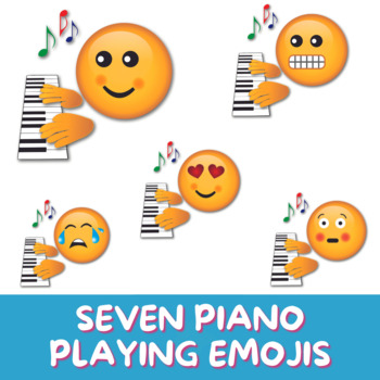 Preview of Piano Playing Emoji Graphic Clipart