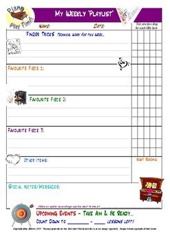 Preview of Piano Practice To-Do List - Purple theme (Blank form)