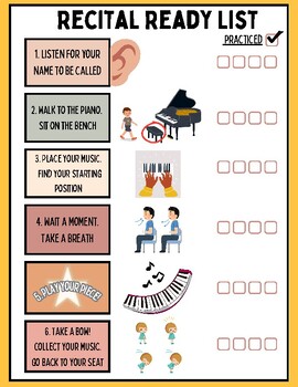 Preview of Piano Recital Review Checklist