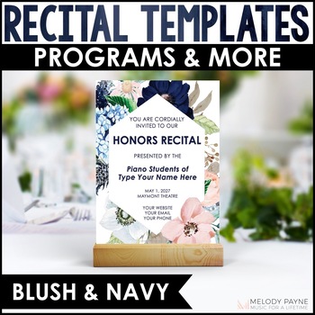 Preview of Piano Recital Template - Recital Programs, Certificates, and More - Flowers