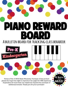 Preview of Piano Reward Board - Elementary Music