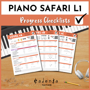 Preview of Piano Safari Level 1 Progress Checklist