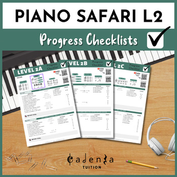 Preview of Piano Safari Level 2 Progress Checklist