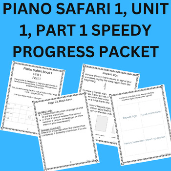 Preview of Piano Safari Unit 1 Part 1 Speedy Progress Packet