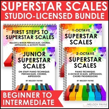 Preview of Piano Scales Books Studio-Licensed Bundle - Superstar Scales, Chords, Arpeggios