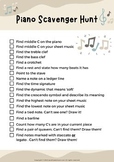 Piano Scavenger Hunt