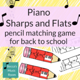 Piano Sharps and Flats Pencil Matching Game for Back to Sc