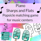 Piano Sharps and Flats Popsicle Matching Game for Summer M
