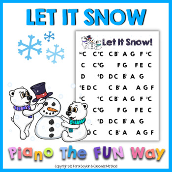 Piano Sheet: Let It Snow by Cascade Method | TPT