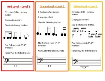Preview of Piano Skills Card - Level 5