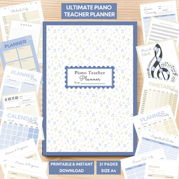 Preview of Piano Teacher Planner - Daily, Weekly, Monthly, Financial, Student Plans