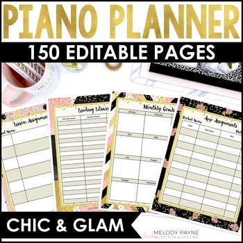 Preview of Piano Teacher Survival Kit Planner - Printable and Digital - Chic & Glam