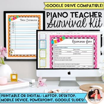 Preview of Colorful Piano Teacher Survival Kit: Printable, Digital, Google Drive Compatible