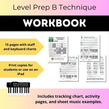 Preview of Piano Technique Challenge Level Prep B Workbook - Studio License
