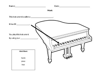 Preview of Piano Worksheet