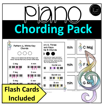 Preview of Piano Worksheet Package:  Chord Memorization, Music Theory, Piano Lessons
