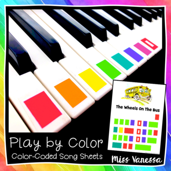 37 Color-Coded Song Sheets - Music Lessons for Piano And Boomwhackers™